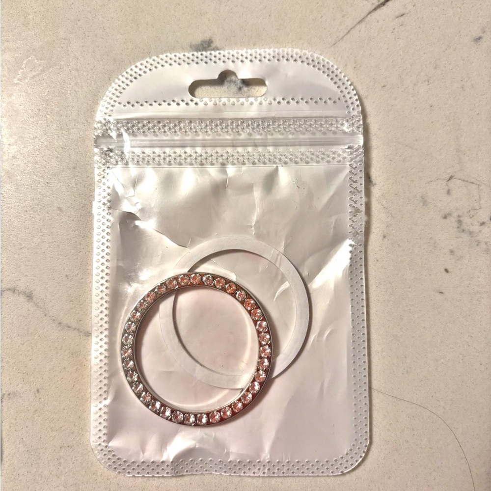 Rhinestone Car Start Button Bling Ring, New, x2 - Picture 2 of 2